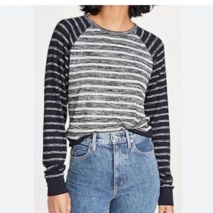 Rag & Bone Navy and Gray Stripe Sweater